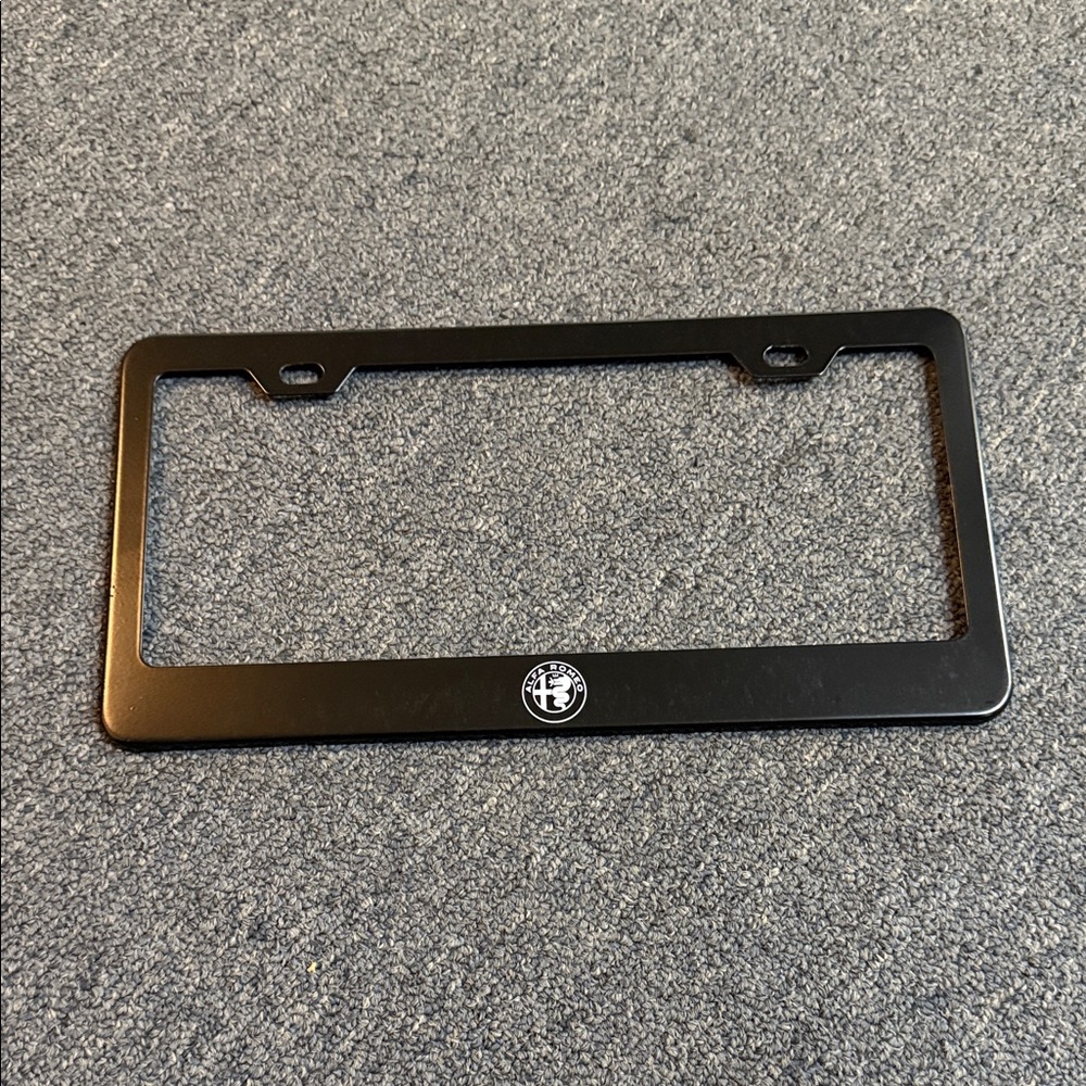Alfa Romeo Black Metal License Plate Frame